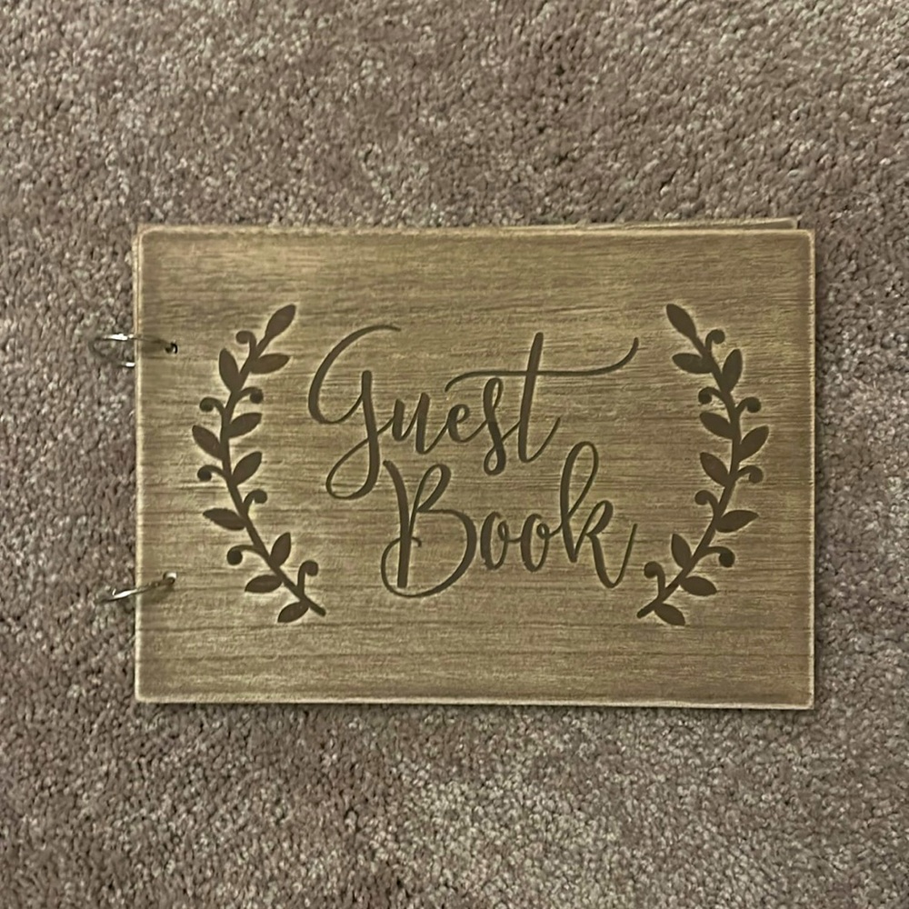 Rustic wedding guest signing book